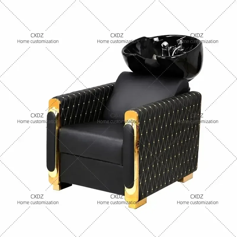 Q8 Modern Simple Half Lying Shampoo Bed For Salon Barber Shop Hair Washing Station With Flushing System Factory Direct Sale