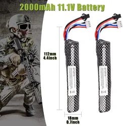 Airsoft batteria 11.1V 2000mAh 30C SM-2P spina con caricatore USB per batterie ricaricabili Airsoft Gel Water Bead Blaster