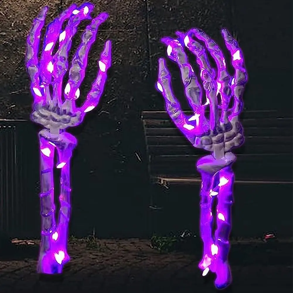

Exquisite Lighted Skeleton Hand Props Handmade Plastic Ghost Skeleton Hand Lamp Realistic Weatherproof