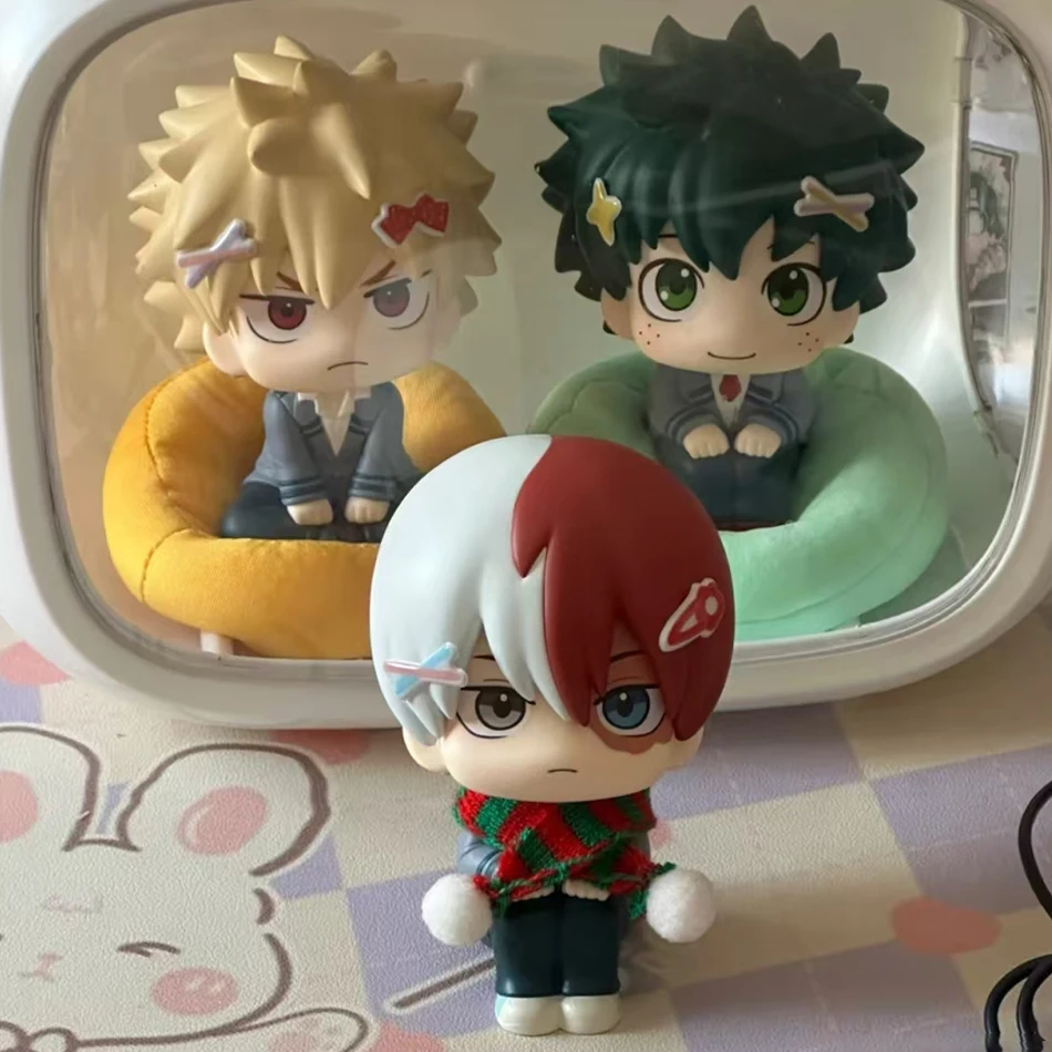Figura de anime boku no hero academy de 10cm, figura de acción midoriya izuku, bakugo katsuki/todoroki shoto, estatuilla de juguete de colección de pvc