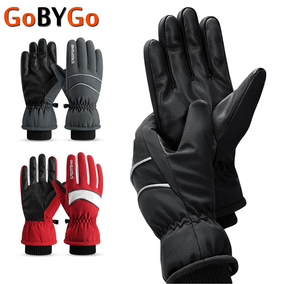 Warme Ski handschuhe wasserdicht wind dicht Anti-Lost rutsch fester Touchscreen Winter Radfahren Snowboard Ski handschuhe Frauen Männer