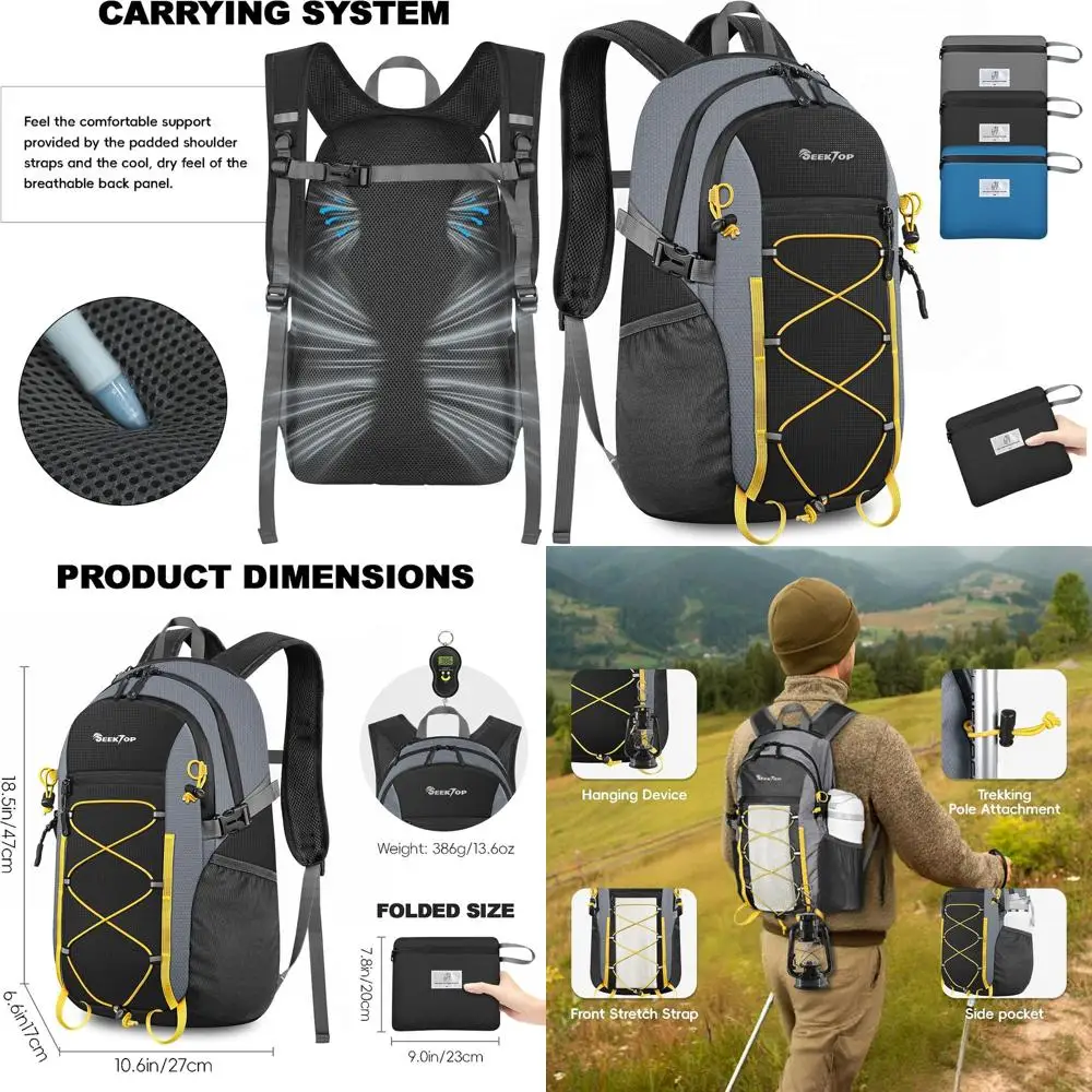 

Ultralight 20L Hiking Backpack, Packable Daypack for Men and Women, Waterproof and Lightweight Small Outdoor Bag