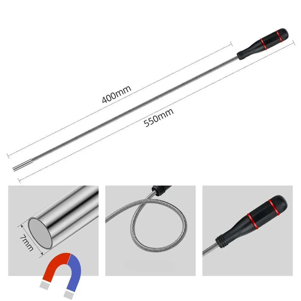 Telescopic Magnetic Pen Portable Stainless Steel Magnet Pick-up Tool Telescopic Pick-up Rod for Picking Up Nuts and Bolts