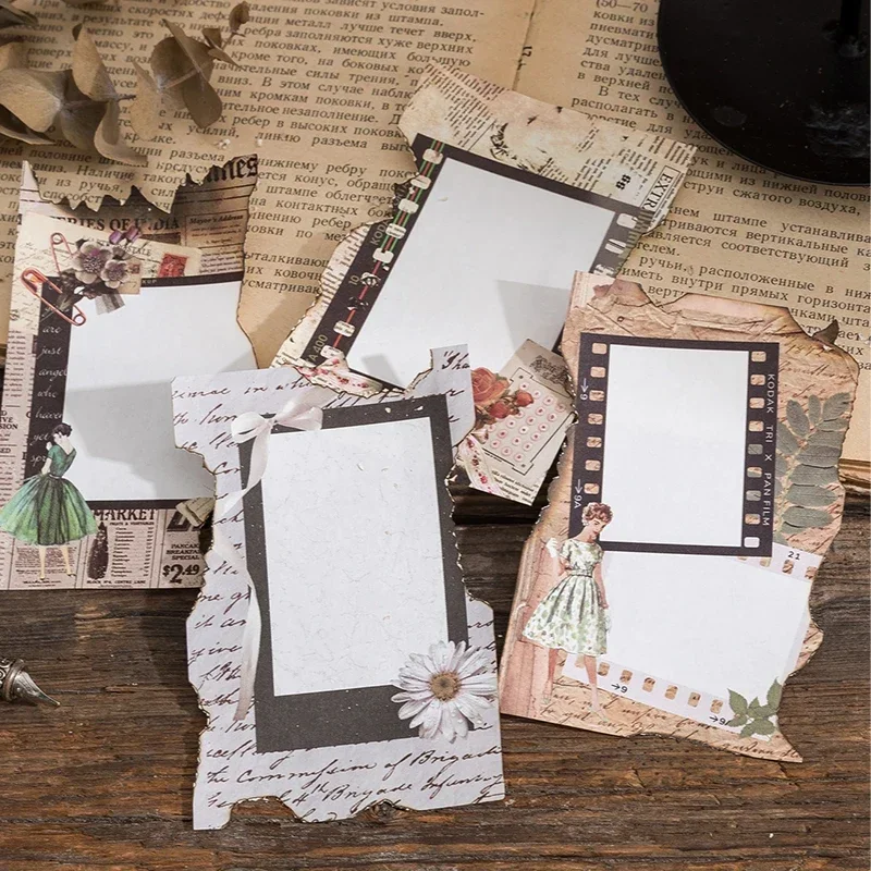 60pcs/pack Vintage Materials Message Memo Paper School Collage Stationery DIY Photo Album Scrapbooking Notes Paper Card Making