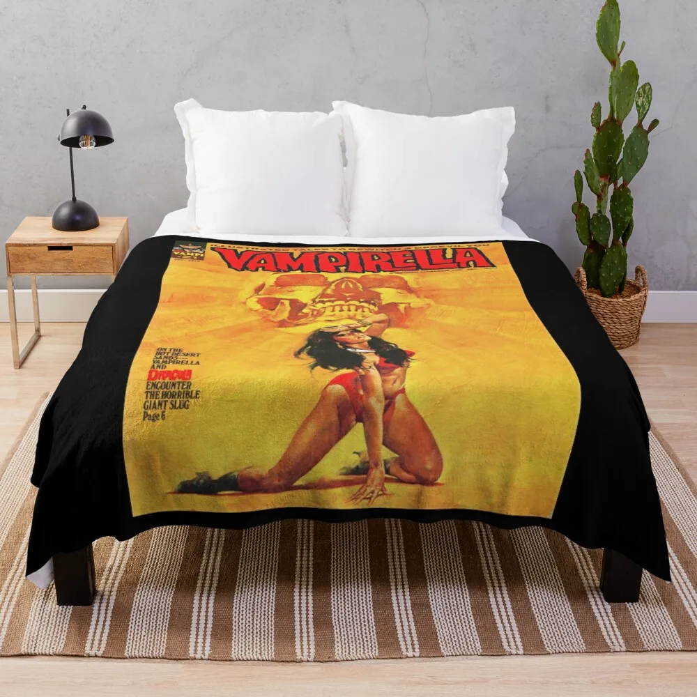 A GREAT VINTAGE VAMPIRELLA MAGAZINE COVER! Throw Blanket funny gift Travel Blankets