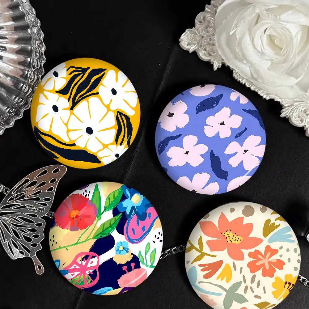 Abstract Flower Market Creative Tinplate Soft Button Pins Animal Icon Brooch Lapel Backpack Badge Accessories Pin