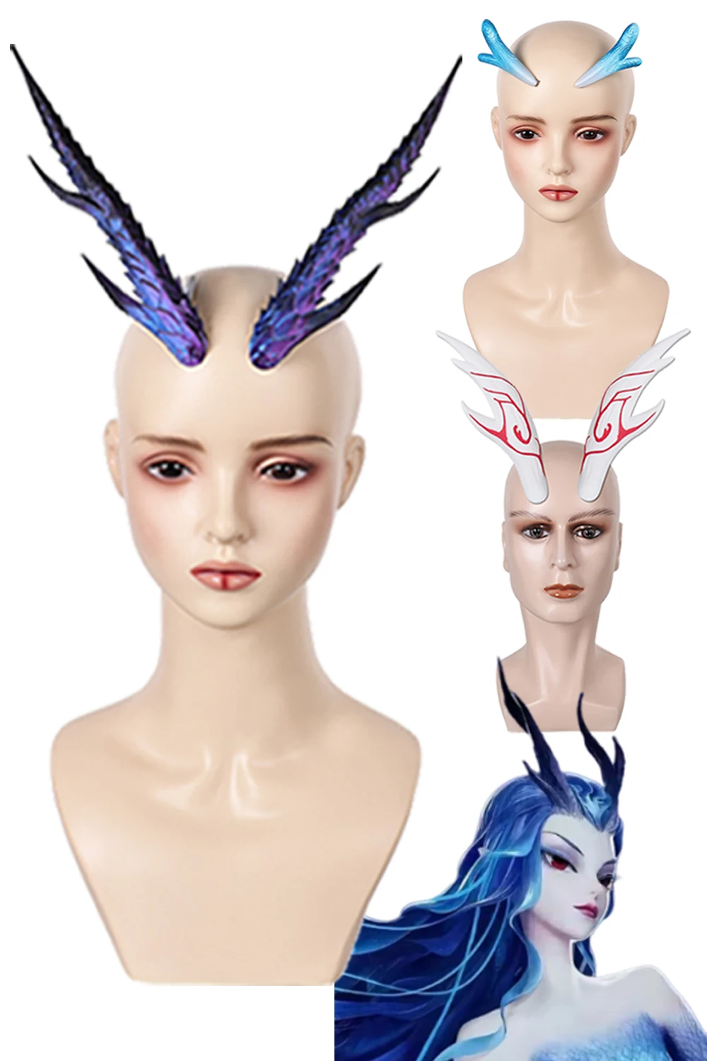 

Disguise Ao Guan Ao Run Dragon Horns Headwear 2025 Cartoon Ne Zha 2 Cosplay Costume Accessories Roleplay Dress Up Party Prop
