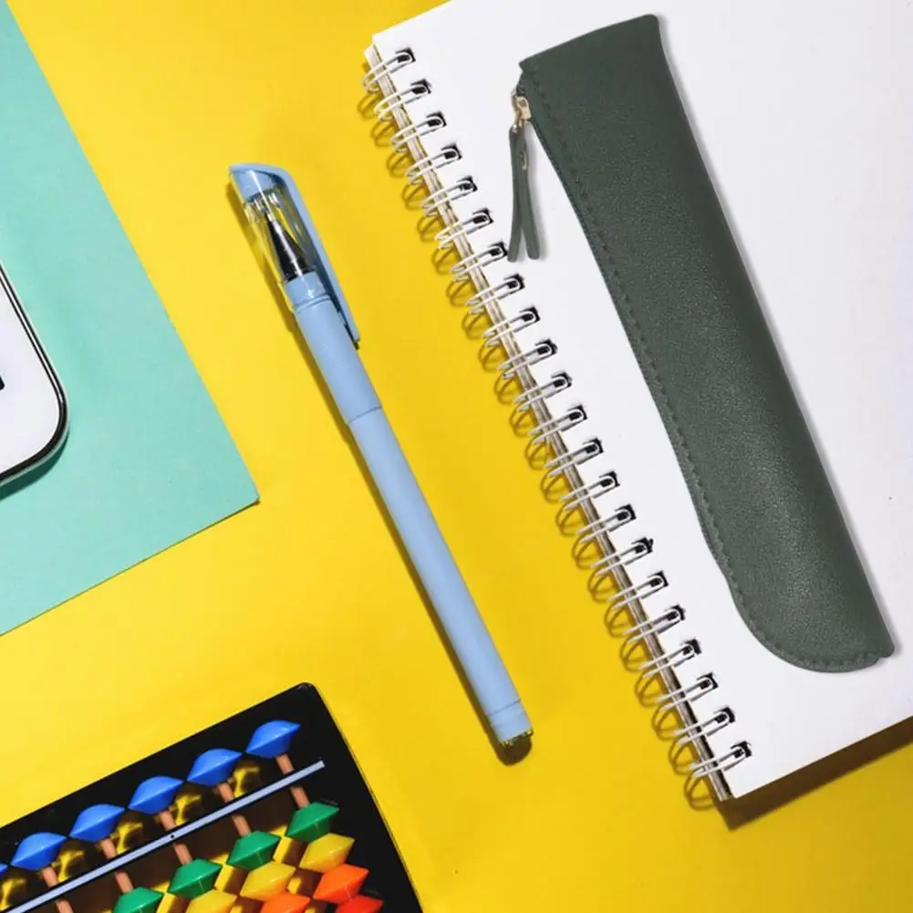 Чехол для хранения линеек, стильный пенал из искусственной кожи, органайзер для ручек, линейки, тонкая легкая сумка для канцелярских принадлежностей для маленькой ручки