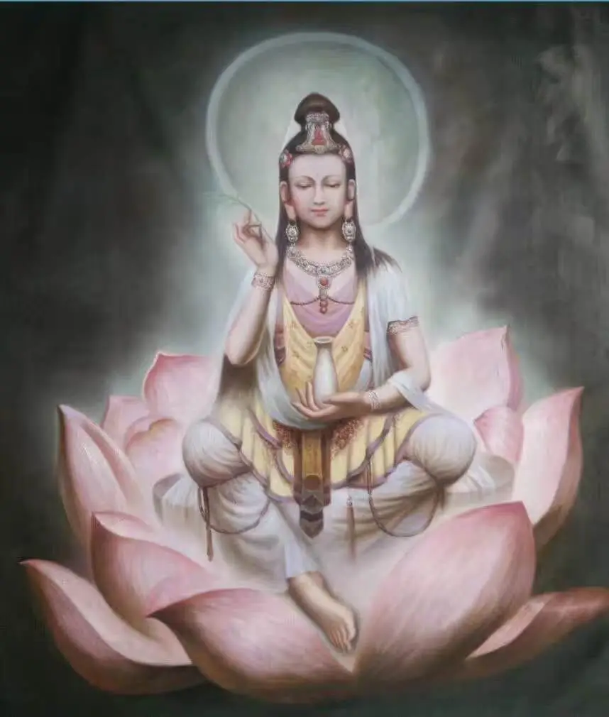al-Handmade Lord Shiva Buddha Painting Framed Canvas Wall Art Large Oil Painting！