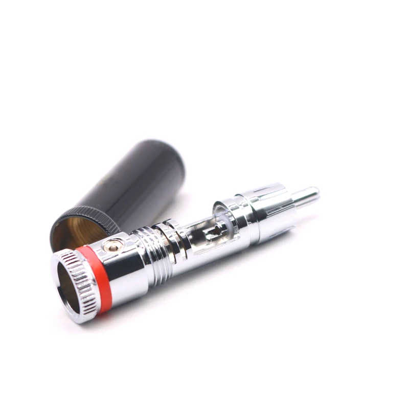 DIYLIVE 8 Uds HIFI alta fidelidad Alemania WBT 0102AG chapado en rodio hueco RCA cabeza de loto enchufe de señal de fiebre terminal de 9mm
