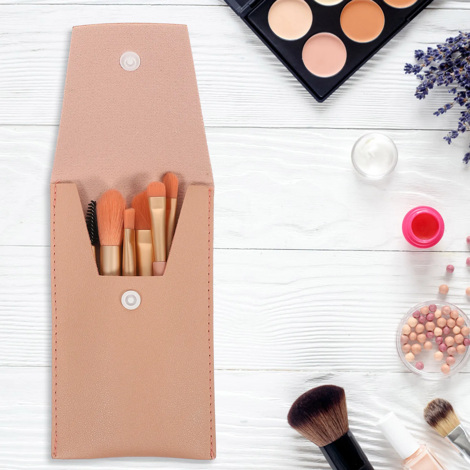 مجموعة واحدة من فرش المكياج الصغيرة، شعيرات ناعمة كثيفة للوجه، بودرة أحمر الخدود، مجموعة أدوات مكياج مرنة مناسبة للسفر للنساء #3