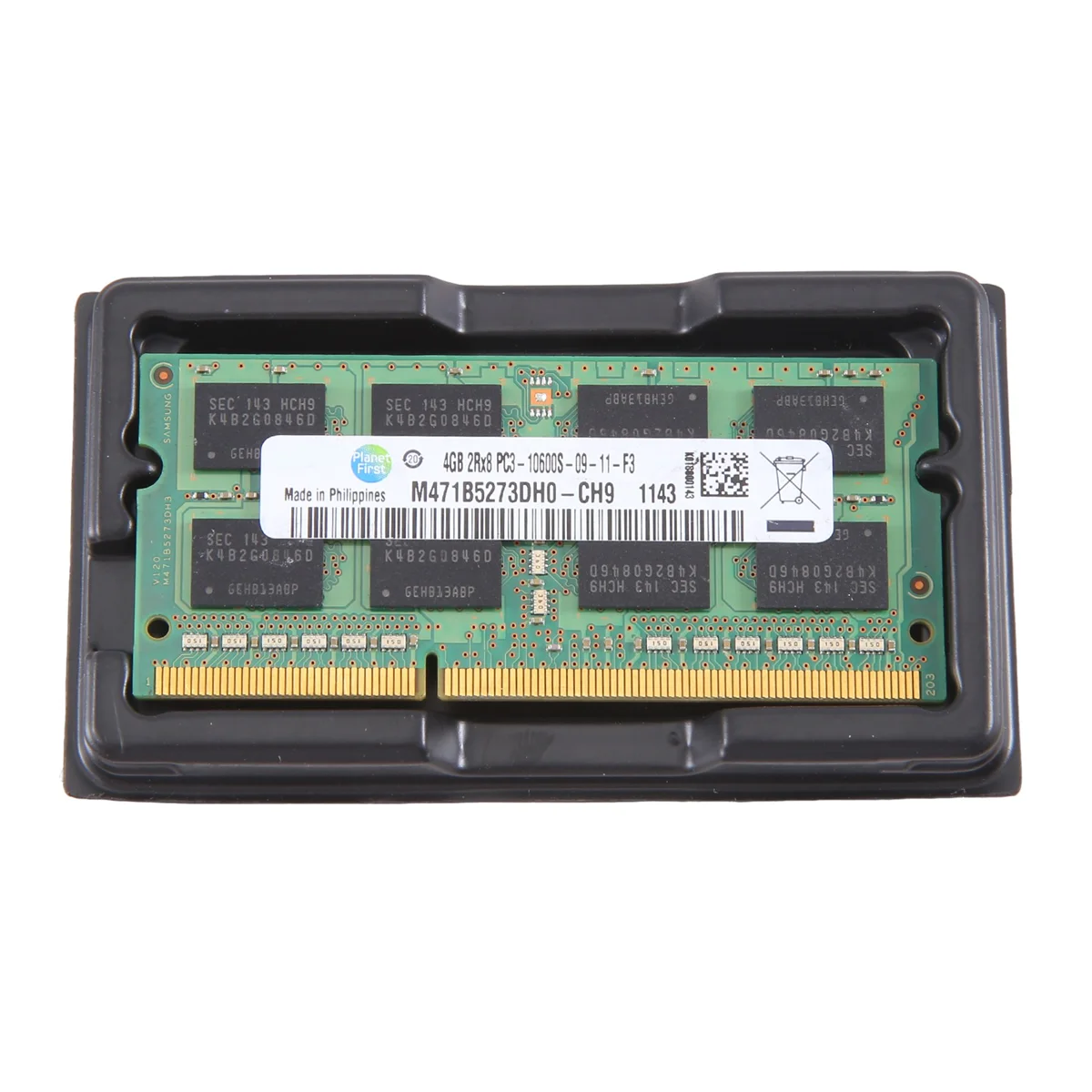 Memoria RAM para ordenador portátil DDR3 de 4GB, 1333Mhz, PC3 10600, 2RX8, 1,5 V, 16 IC, memoria SODIMM solo para Intel