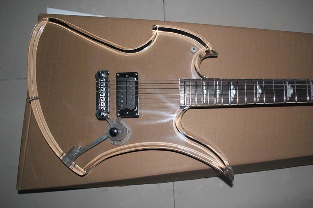 Transparent Acrylic Electric Guitar with Rosewood Fretboard,Providing Customized Service