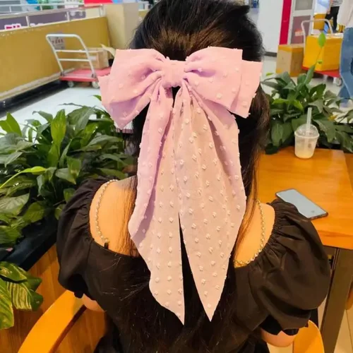 Imagen 2 del producto Nuevo tocado con lazo súper grande, horquilla serpentina, Clip de primavera, diadema con horquillas, tocado de cola de caballo a la moda para mujer T002