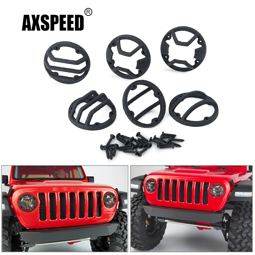 AXSPEED 6Pcs Nylon Headlight Guards Cover for Axial SCX10 III AXI03007 JEEP Wrangler AXI03006 Gladiator 1/10 RC Crawler Car Part