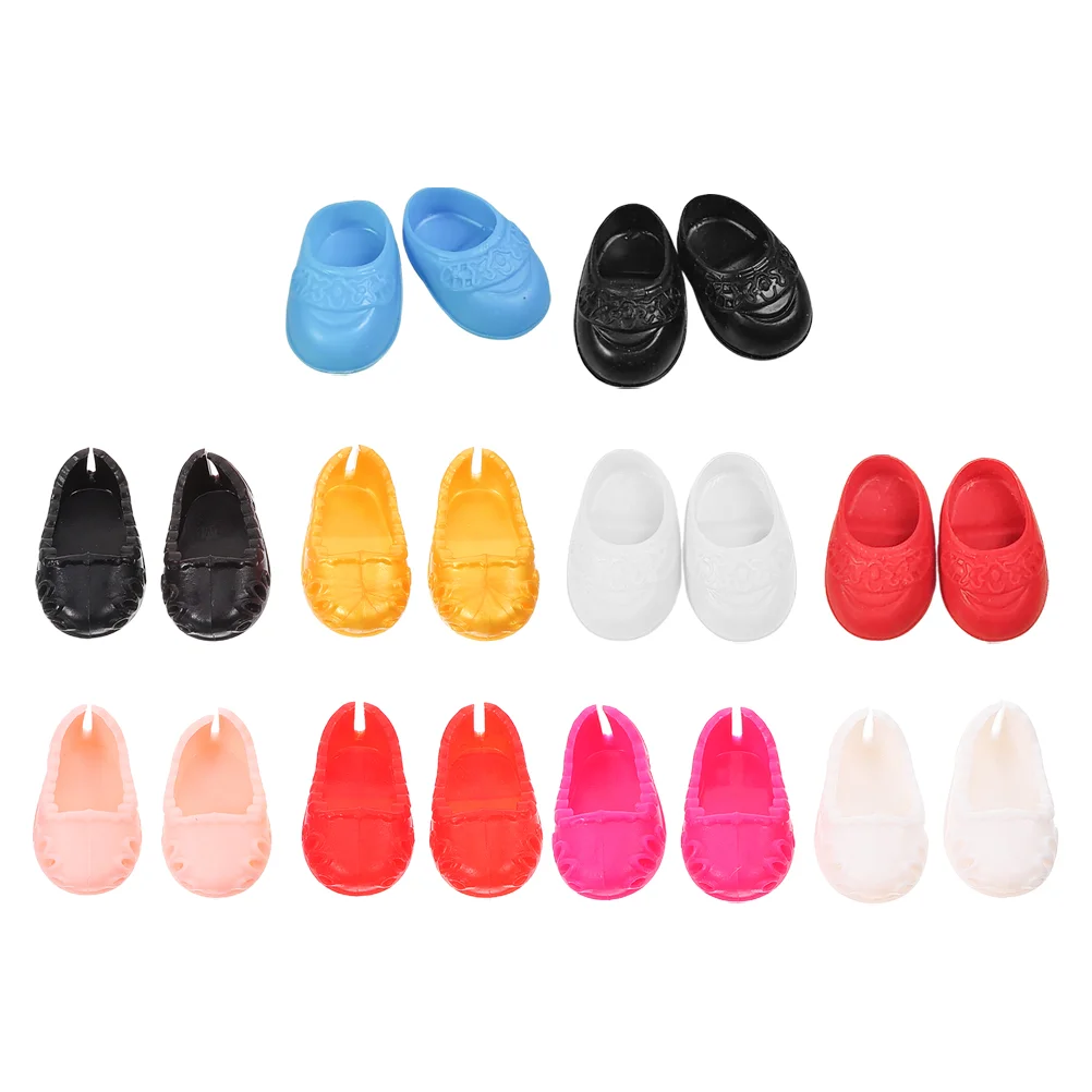 Mini chaussures de bébé pour fille, ornements de scène, petites décorations simulées, maison de jouets, simulation ouverte, poupées en plastique, jouets mignons, 10 paires