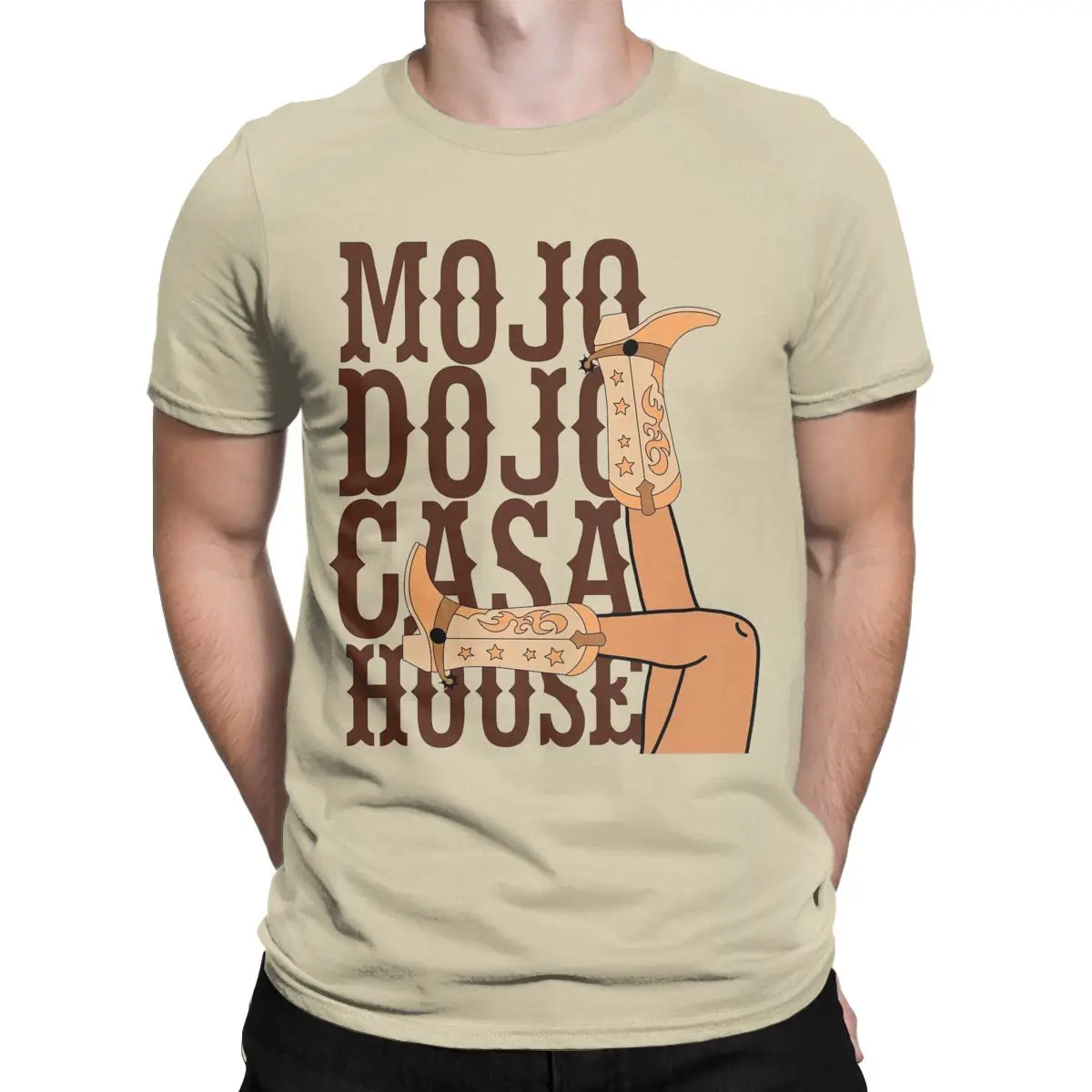 Novelty Mojo Dojo Casa House Western Cowgirl T-Shirts for Men Round Neck Cotton T Shirt Short Sleeve Tees Adult Clothes