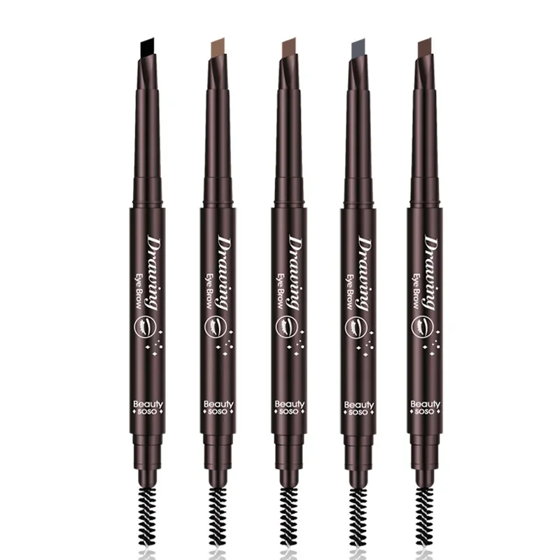 Double Ended Eyebrow Pencil Long Lasting Tattoo Eyebrow Enhancers Waterproof Eyes Make up Cosmetic Tools with Brush Brow Pencils