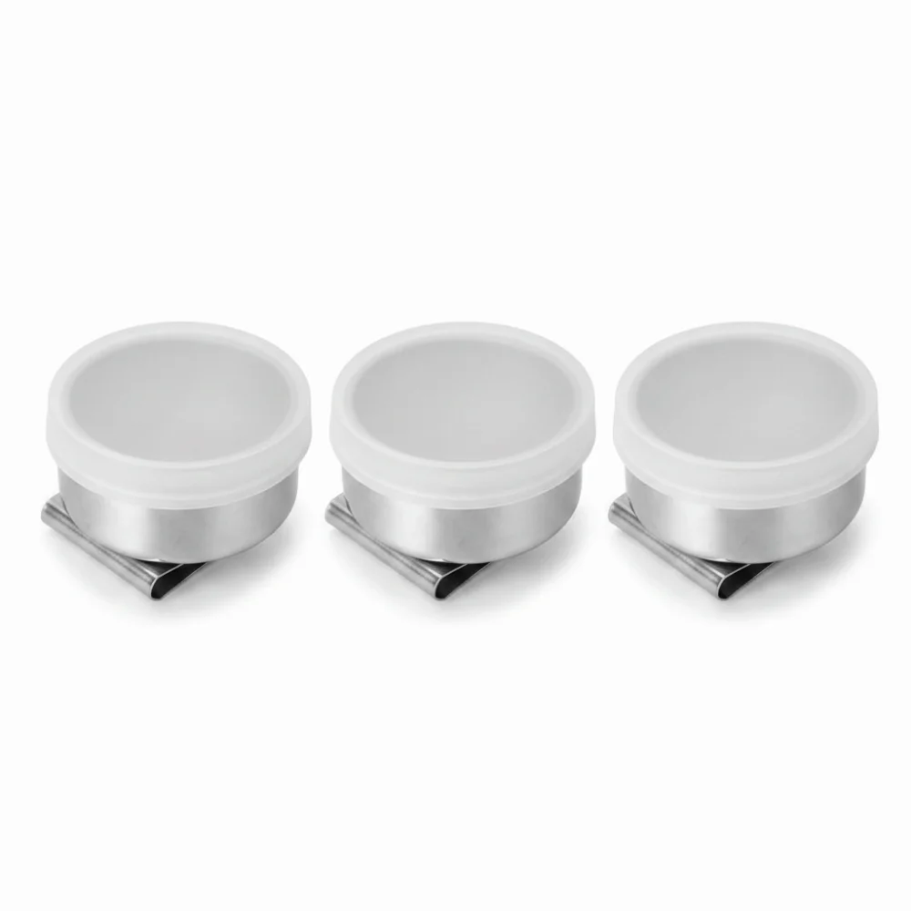 3pcs Practical Stainless Steel Oil Paint Palette Cup With Cover Reusable Palette Container Cup Artist Paint Cup Brush Cleaning