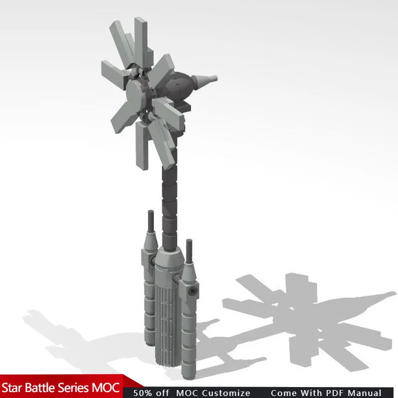 57 PCS Star Fighting Wind turbine. MOC Customize Modular Building Block Design Kids Model Creative Design DIY Toy Birthday Gift