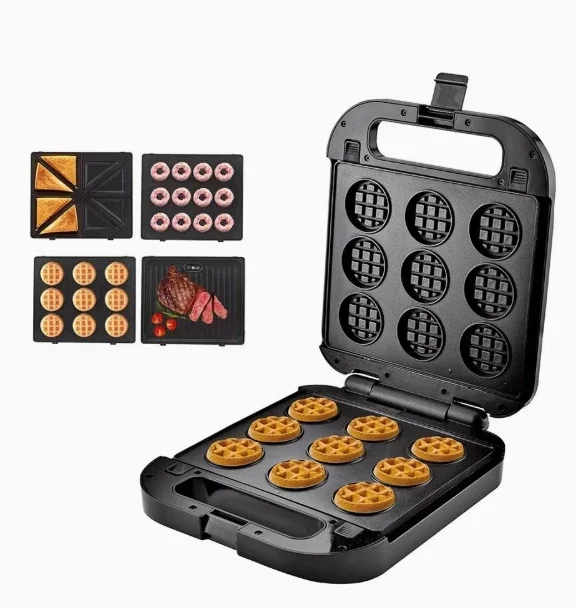 

Household US standard changing plate 5-in-1 small waffle machine donut machine sandwich machine