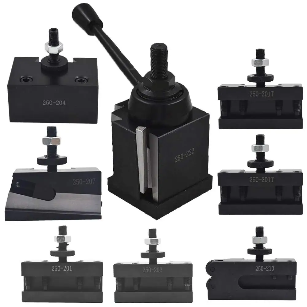 Bxa 250-222 Tool Post Set Wedge Type Quick Change Turning and Facing Holders Fit for Lathe (8)