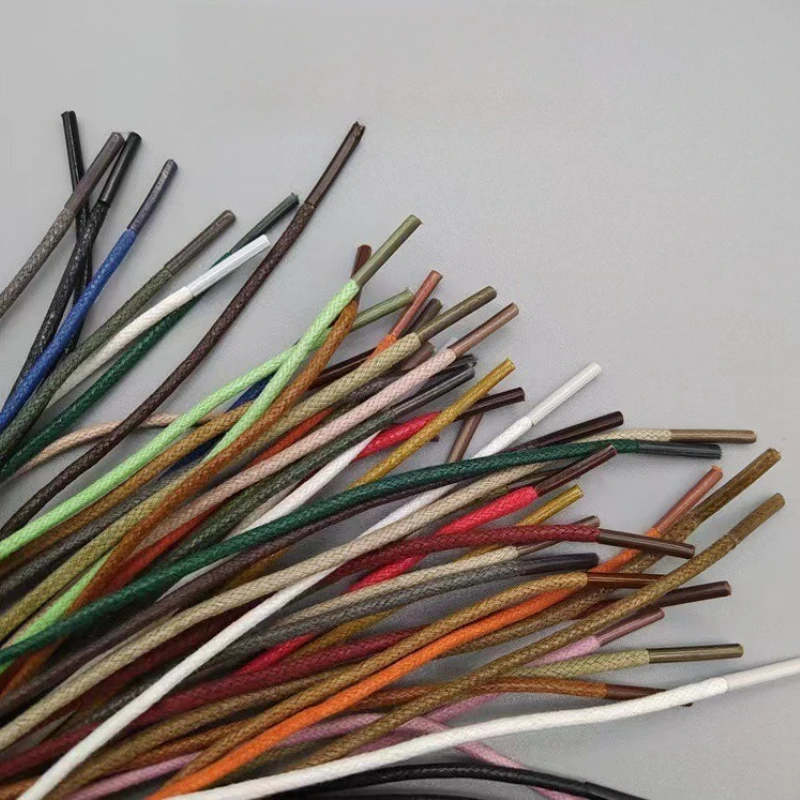 100/120/140CM Waxed Cotton Round Shoe Laces Leather Shoes Lace Waterproof ShoeLaces Unisex Boots Shoelace Shoestring