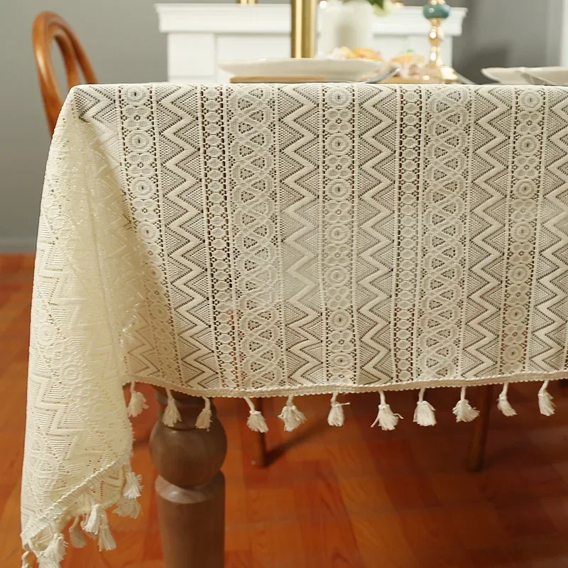 Woven Hollow Tablecloth Lace Pendant Retro Pastoral Crochet Cover Towel MJ01-D