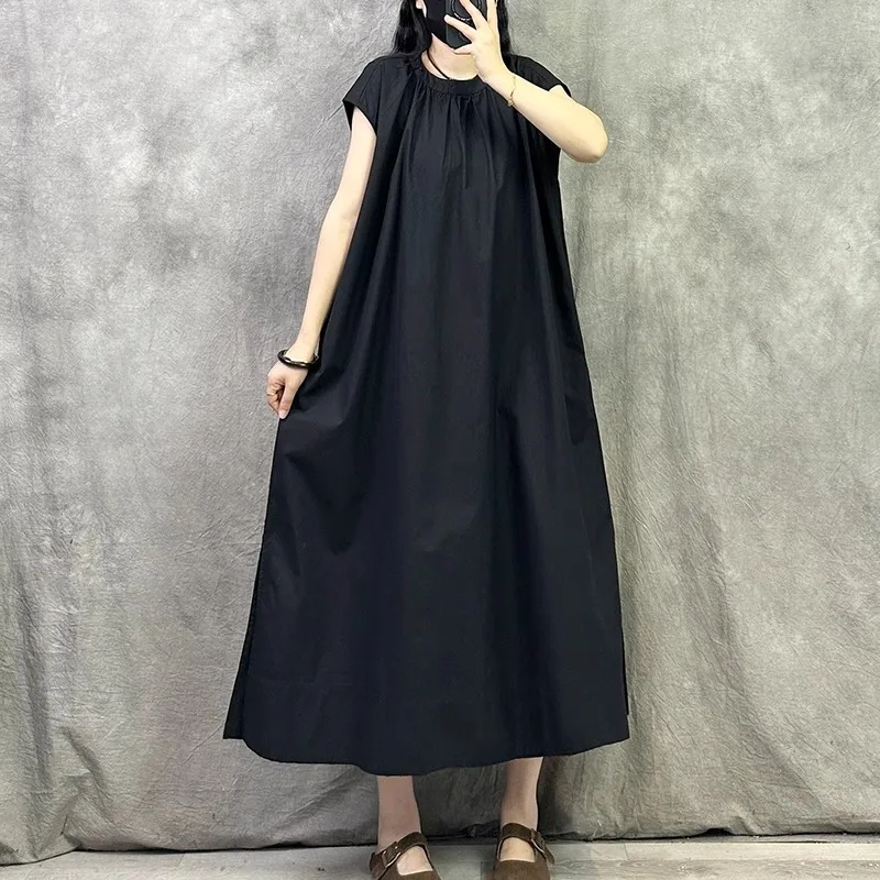 

Retro Sle Women's Summer Dr Loose Fit Svel Meat Concealing Slimming Large Size Casual Commute Sle Long Dr