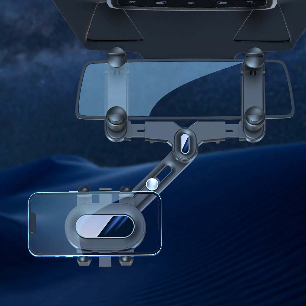 Rückspiegel Telefon Halter für Auto Montieren Telefon und Gps Halter Universal Rotierenden Einstellbare Teleskop 360 ° Auto Telefon Gerät – Detail 1