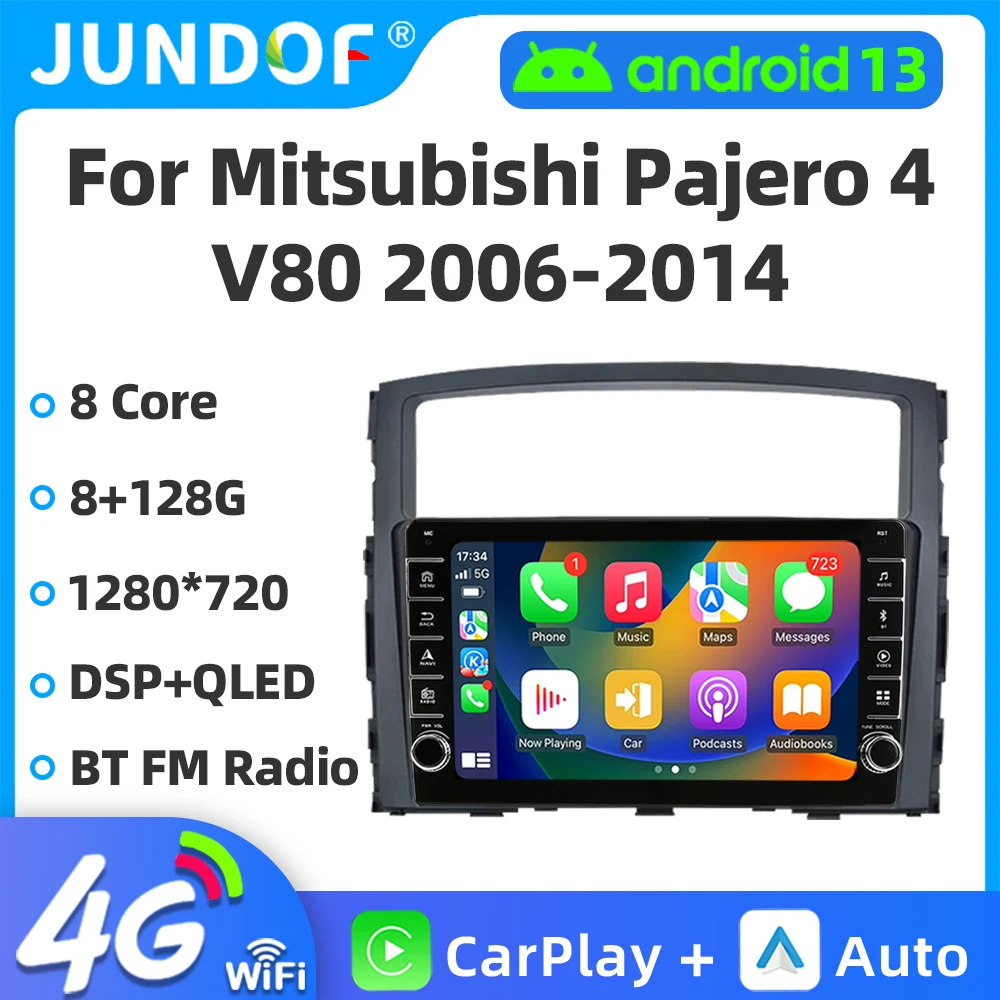 

2 Din Car Radio Carplay Android Auto For Mitsubishi Pajero 4 V80 V90 2006 -2014 Multimedia Player GPS Stereo Audio Head Unit DSP