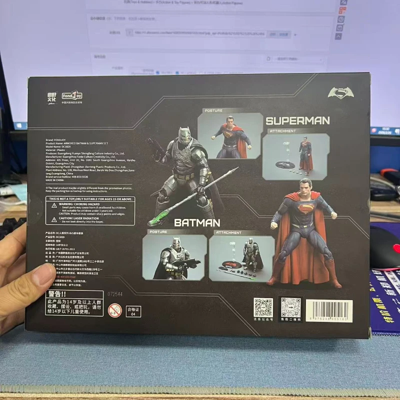 

NEW Fondjoy BVS Figure Set Armored Batman Battle Damaged Superman Action Figures 1/9 Batman v Superman：Dawn of Justice DC Toy