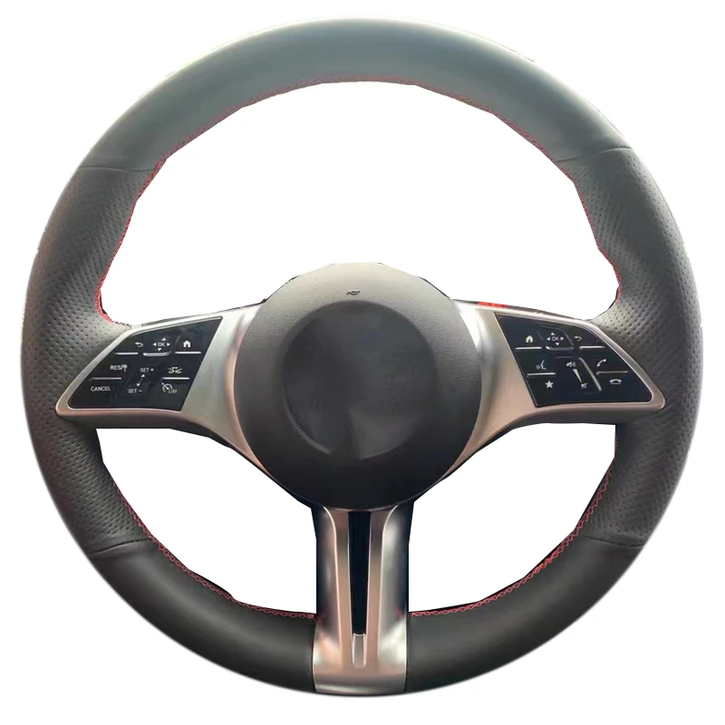 

Braid Car Steering Wheel Cover Custom Genuine Leather Car Accessories For Mercedes Benz W206 GLC