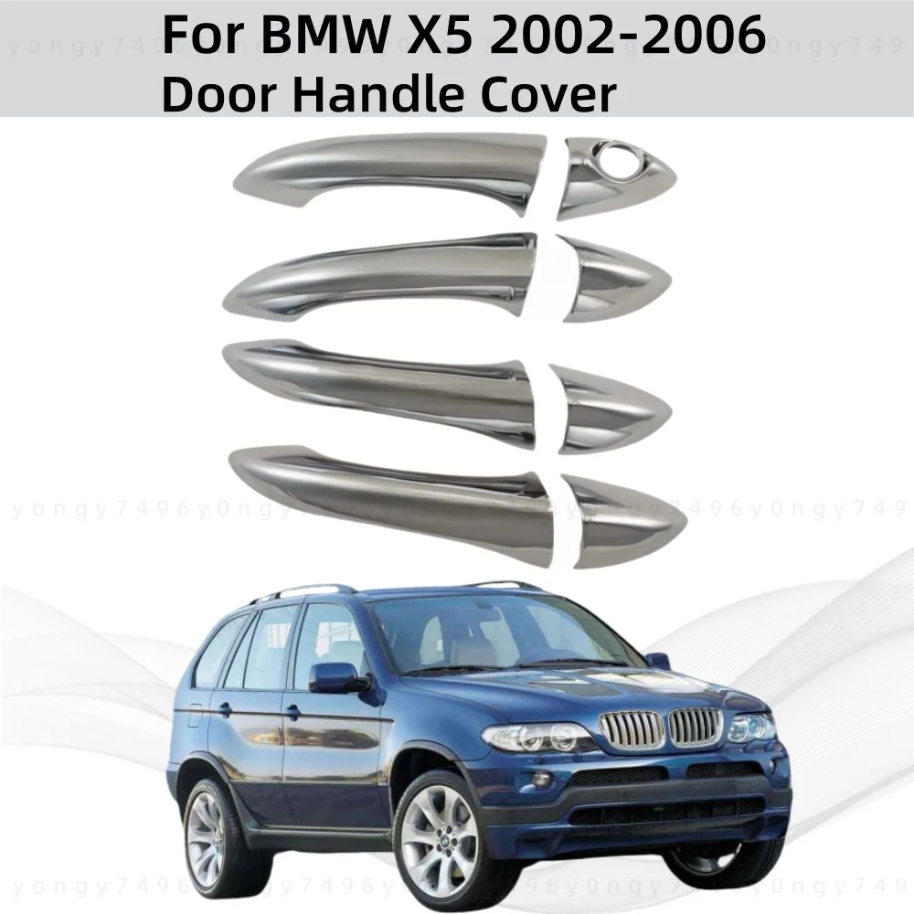 

Для BMW X5 2002 2003 2004 2005 2006, хромированные серебряные аксессуары для модификации автомобиля, крышка дверной ручки, накладка в стиле пасты