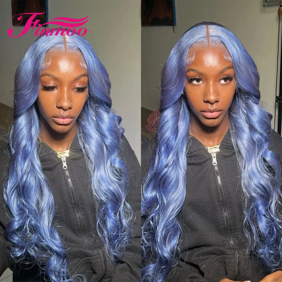 Straight Purple Blue HD Transparent Lace Frontal Wig Brazilian Wigs For Women Human Hair Bob Colored Lace Front Human Hair Wigs