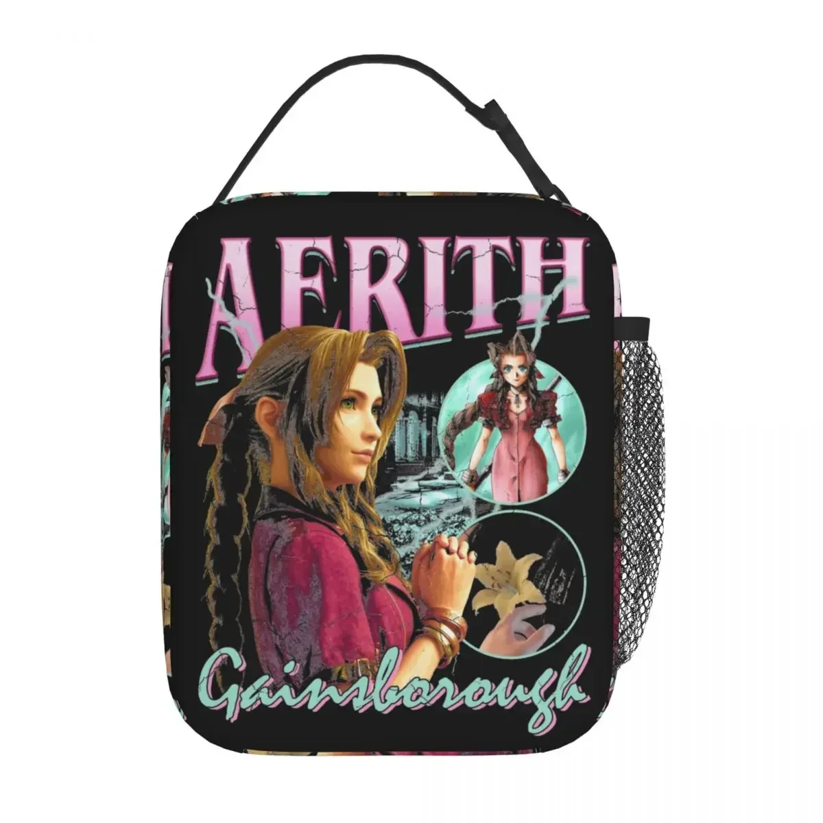 

Aerith Gainsboro Final Fantasy 7 Insulated Lunch Bag Meal Container Thermal Bag Tote Lunch Box Beach Travel Food Storage Bags