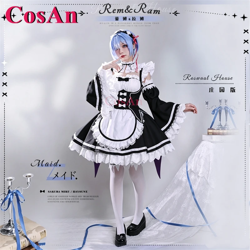 Anime Cosplay Rem - CosAn Anime Re:Zero Rem Cosplay-Kostüme, Herrenhaus-Version,