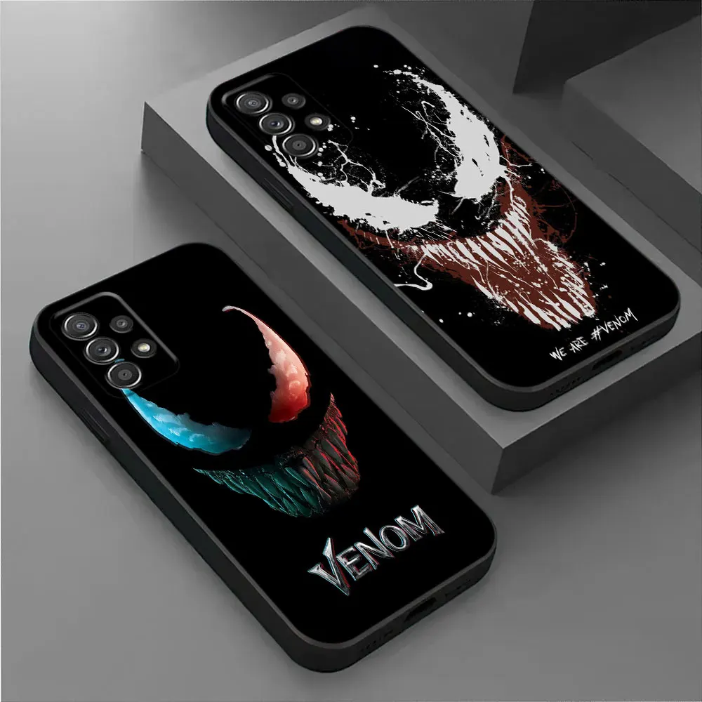 Marvel Black VENOM For Samsung Galaxy A55 Case A54 A52S A53 5G A51 A34 A35 A33 A32 A50 A72 A71 A30 A7 A9 2018 52 Case Soft Cover