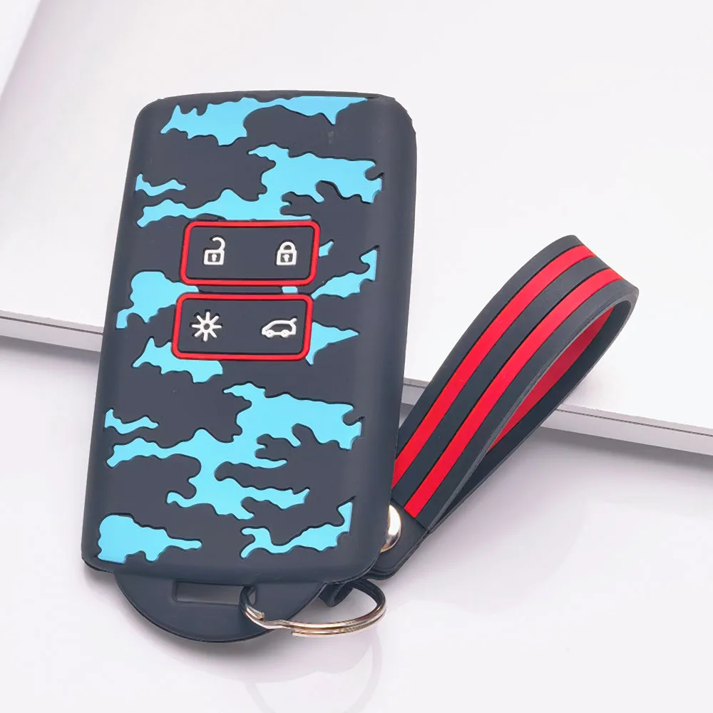 Key Fob Cover for Renault Arkana Captur Koleos Kajar Megane Clio Symbol Talisman with Keychain Anti-Scratch Shockproof Soft Grip