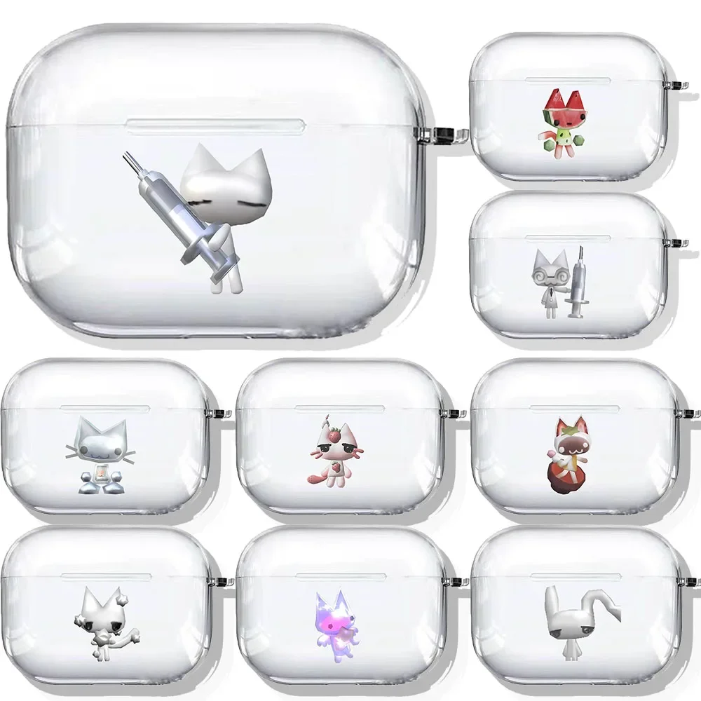 Lovely Inoue Toro CUTE Cat Case for Airpods 4 Pro 2 Cute Cartoon Protector Cover Box Airpods 1 2 3 Pro Air Pod 4 Cover Funda