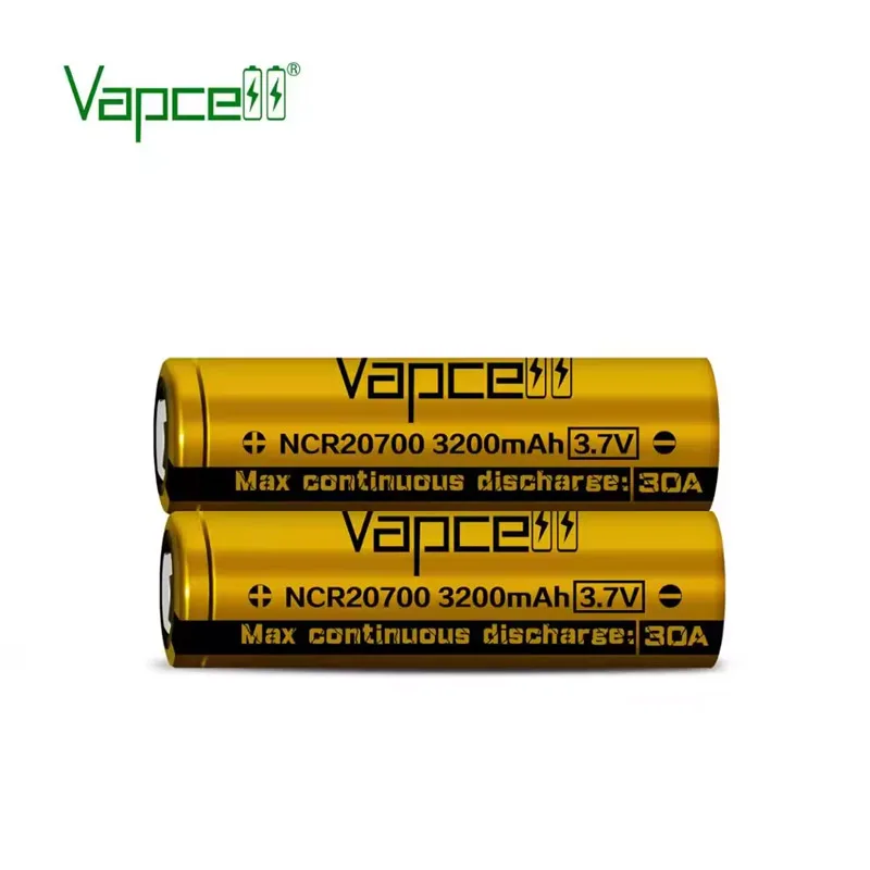 Vapcell NCR 20700 배터리 팩 완구 UAV용 충전식 리튬 이온 배터리 20700, 3200mAh 용량, 30A, 3.7V, 정품