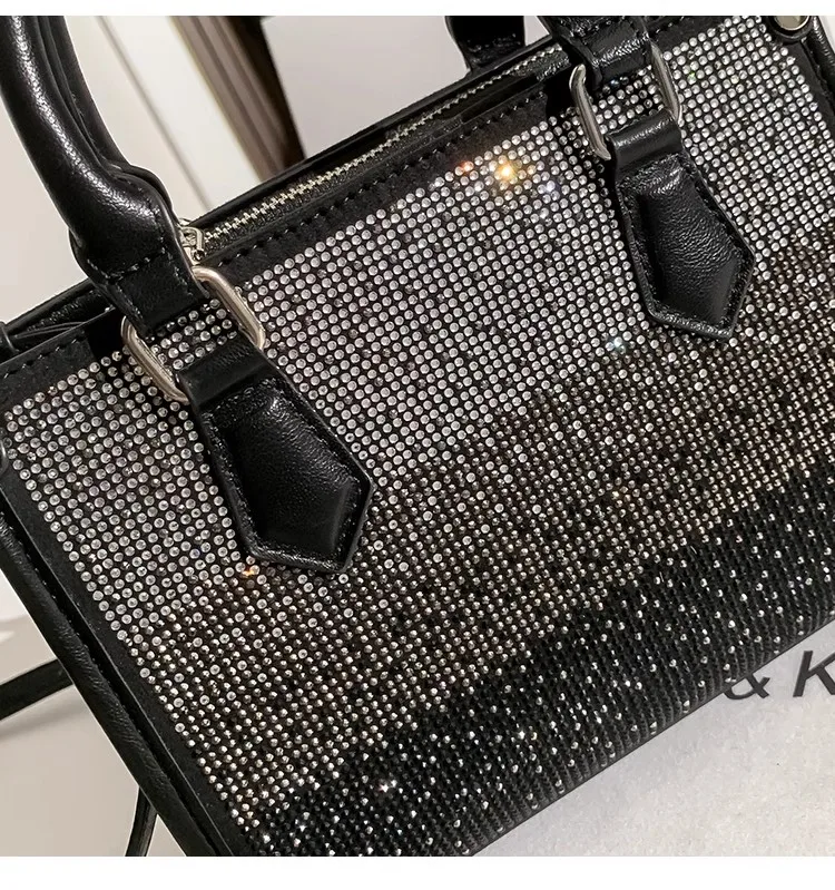 Borsa da donna con diamanti lucidi glitterati di alta qualità Borsa tote di grande capacità Borsa a tracolla moda Borsa da donna Borsa casual