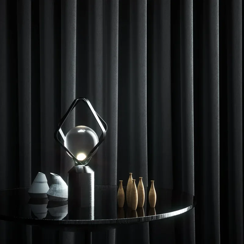 Black Blackout Luxury Curtain for Living Room Bedroom Velvet Fashion Elegant Kitchen Door Window Solid Color Decoration Dining