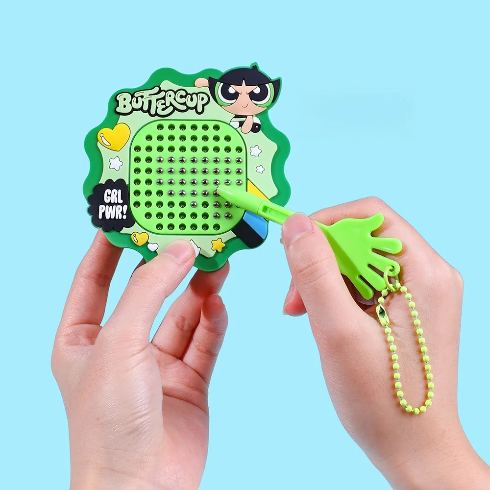 

Оригинальный магнитный планшет-брелок «Суперкрошки» для рисования, милый мультяшный магнитный планшет с металлическими шариками, антистресс-игрушка, подарок