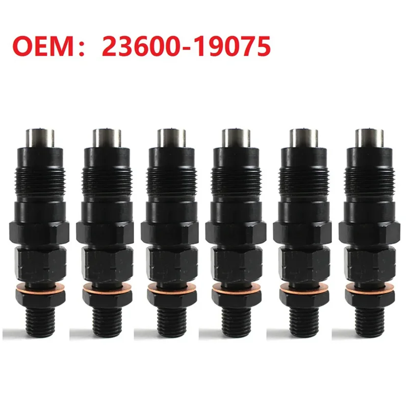 

6 PCS 6 Cylinder Fuel Injector 23600-19075 Black Metal Fit For Toyota Land Cruiser HZJ105 1998-2007 Engine Injector Nozzles
