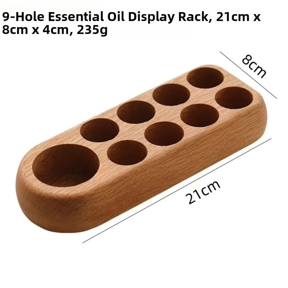 Household Wood Essential Oil Storage Rack 3/9 Grids Portable Storage Shelf with Partition Desktop Display Rack For Beauty Salon
