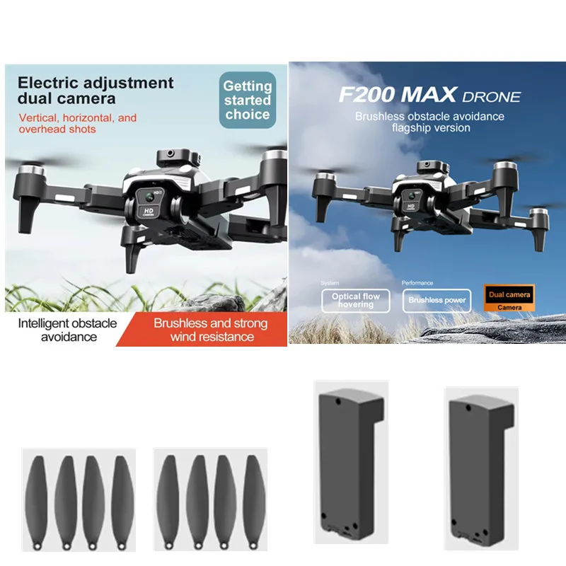 F200 Brushless RC Drone 3.7V 1800Mah Battery/Propeller F200 Drone Battery F200 PRO Drone Battery Blades Battery Toy