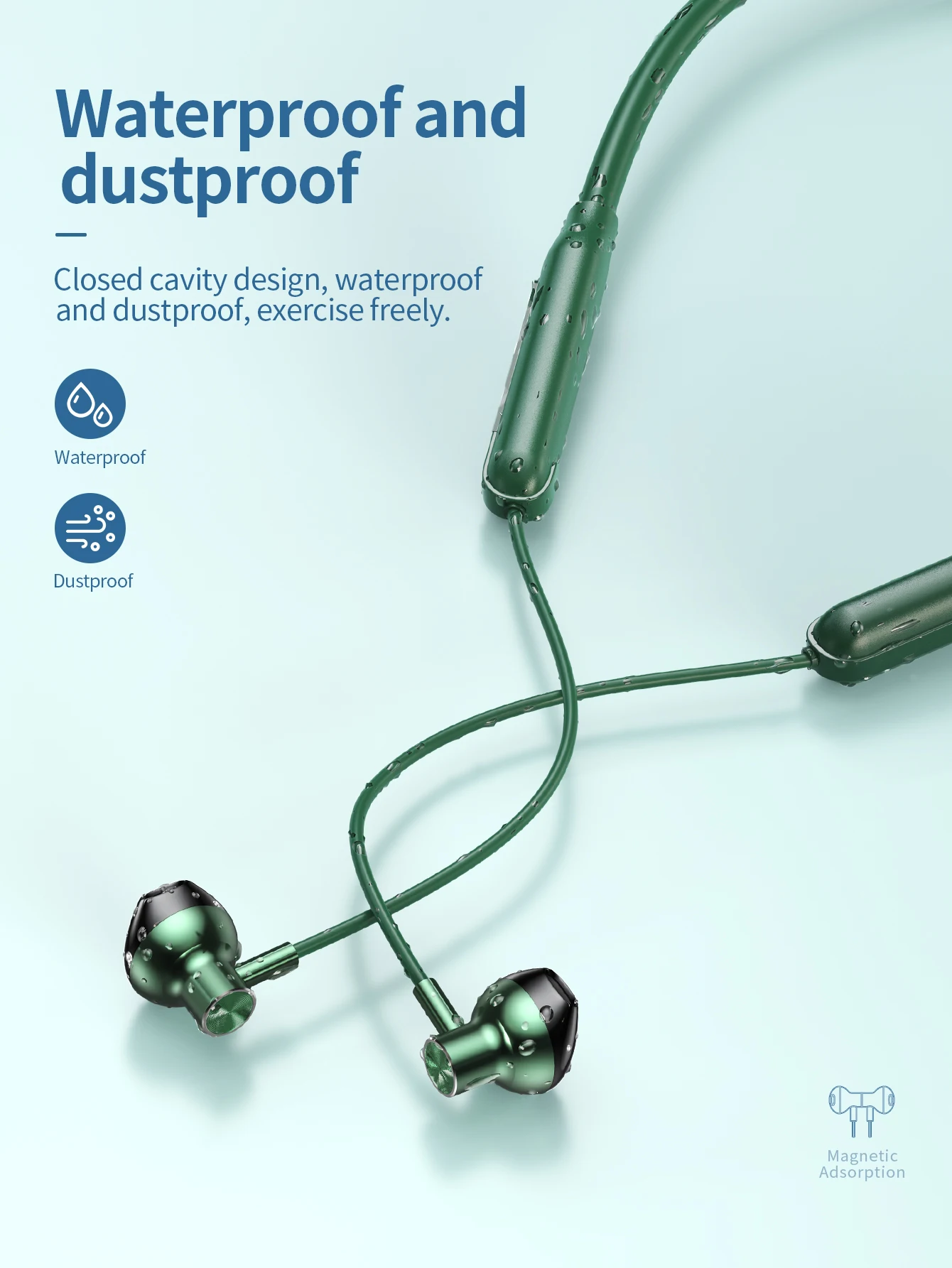 HOCO ES58 Wireless Neckband Earphones In Ear Headphone Bluetooth 5.0 Sport Running Music Soft Skin Friendly Headset With Mic