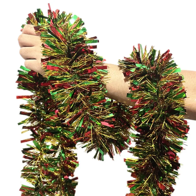 Kerstboom Home Decor Garland Dik Hangend Geschikt voor Kerst Klatergoud Garland Metallic Glanzende Garland met LED-verlichting