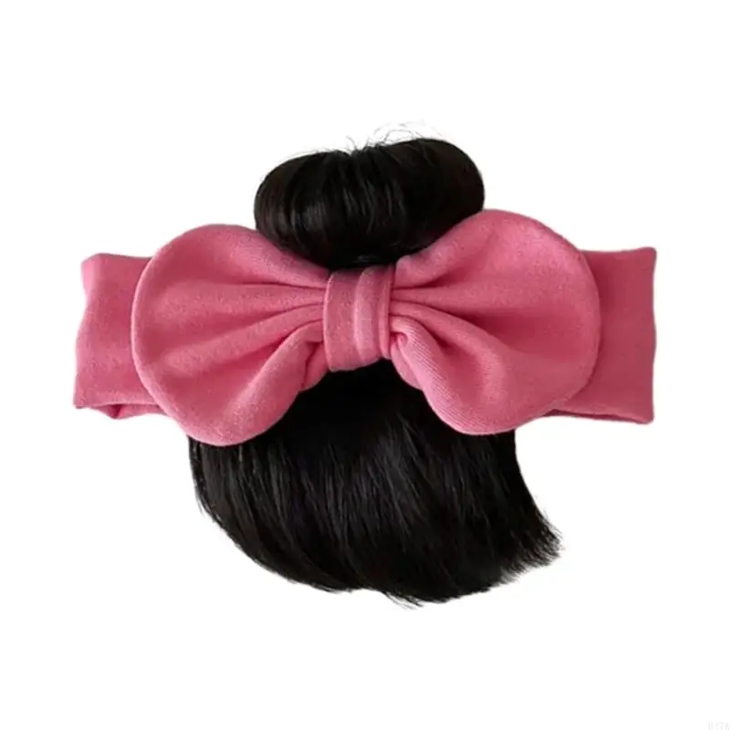 H37A Candy Colored Baby Bowknot Bangs Wigs Infant and Toddlers Fontanelle Protections Headband Lovely Girls Hair Accessories